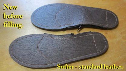 Leather orthotics - softer standard leather. Asheville NC orthotics - Burnsville NC orthotics