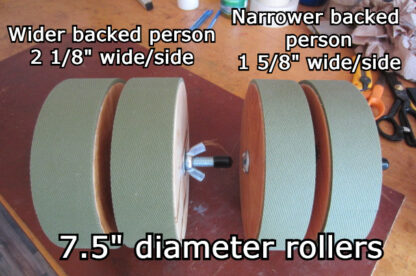 Wooden back roller width.