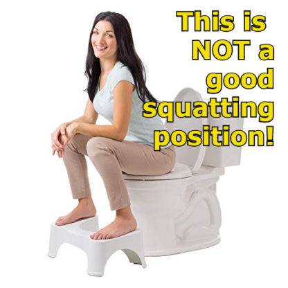 Squatting toilet stool. Bad squatting position!