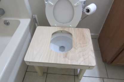 Squatting toilet platform - Full Squat over toilet bowl. Indian Style!