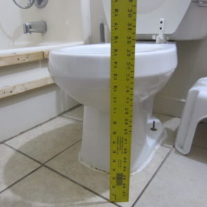 Squatting toilet platform measurements floor to top of bowl.