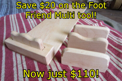 Wooden foot massage tools from Brett's Natural Health! The Foot Friend Multi Tool can massage the pain out of your feet!