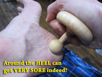 Use the Soother massage tool around the sides of the heel.